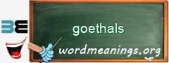 WordMeaning blackboard for goethals